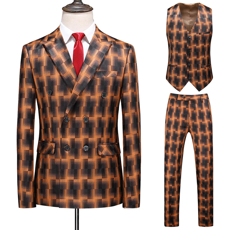 (Jackets+Vest+Pants)Arrivals Men Suits Slim 3 Piece Double Breasted Prom Tuxedos Casual Business Jacket Blazer Wedding S-6XL 
(Jackets+Vest+Pants)Arrivals Men Suits Slim 3 Piece Double Breasted Prom Tuxedos Casual Business Jacket Blazer Wedding S-6XL