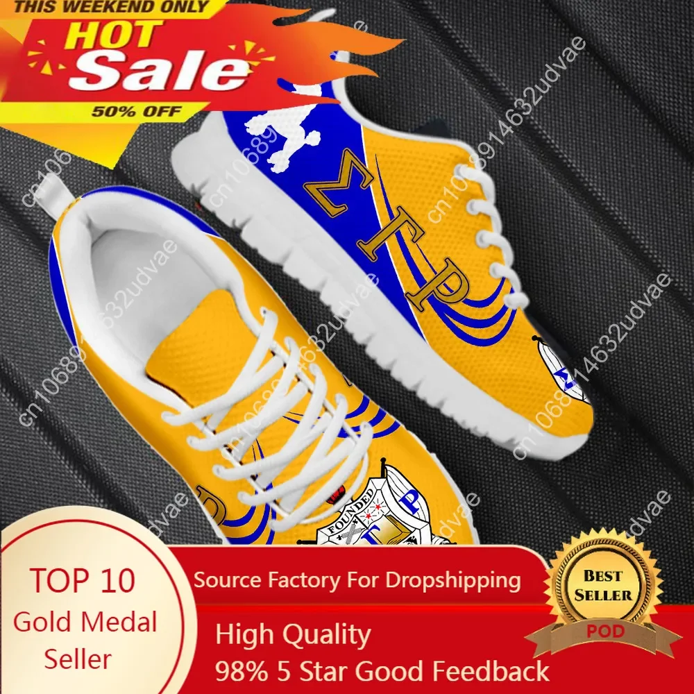 

Dirty Resistant Casual Sneakers Sigma Gamma Rho Poddles Print Breathable Lace-up Flats For Women Men Tenis Feminino