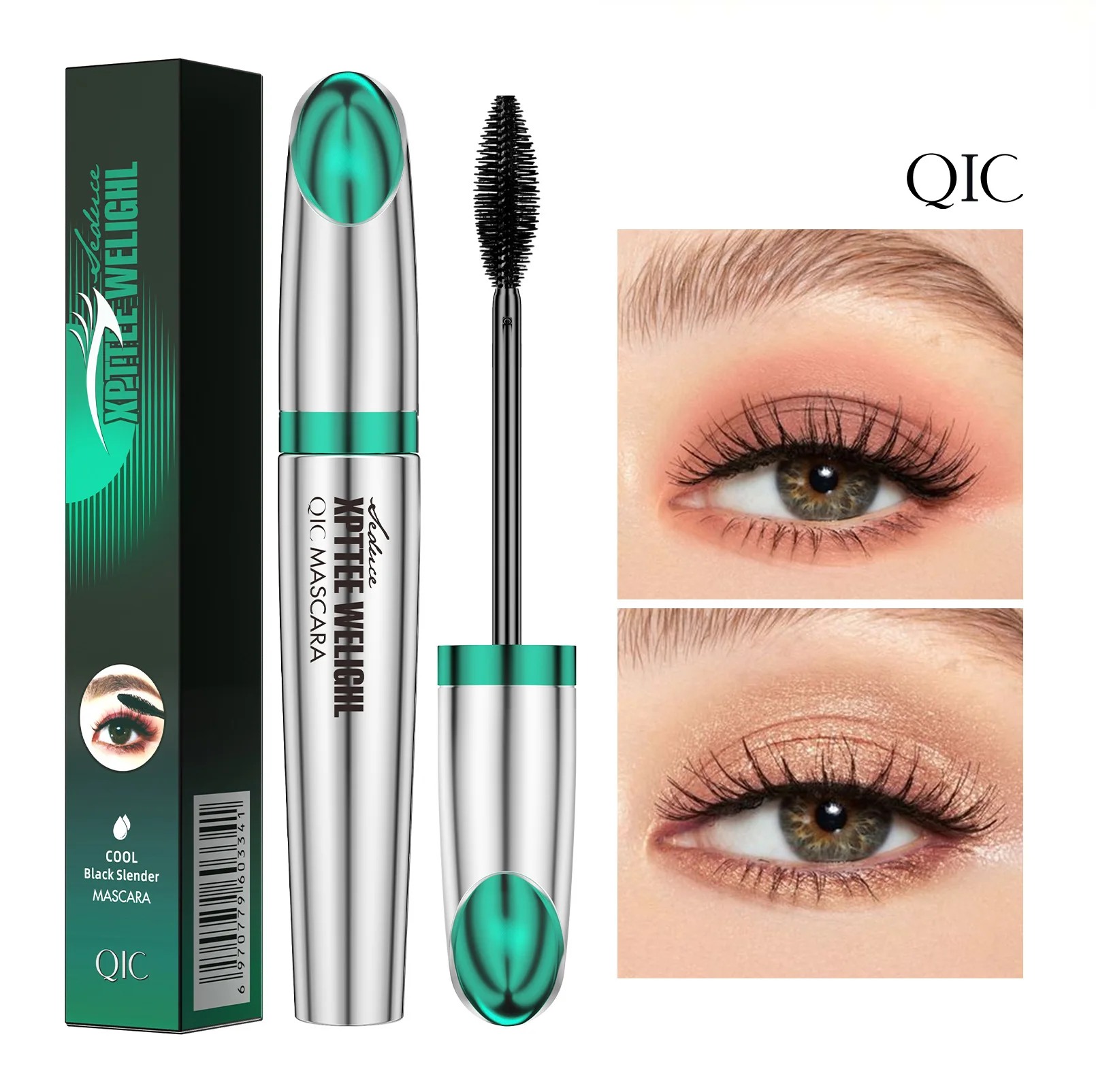 

QIC New Waterproof Black Mascara Natural Moisturizing Lengthens Slender Dense Curly Lashes Professional Fashion Eye Cosmetics 9g