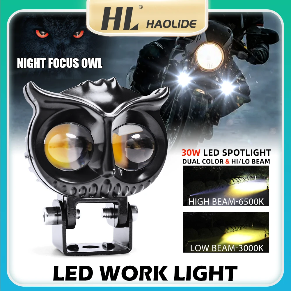 HAOLIDE Owl Led Work Light 3500K 6000K Driving Fog Lights Car UTV Truck Off Road Motorcycle Led Spotlight 12V 24V
HAOLIDE Owl Led Work Light 3500K 6000K Driving Fog Lights Car UTV Truck Off Road Motorcycle Led Spotlight 12V 24V