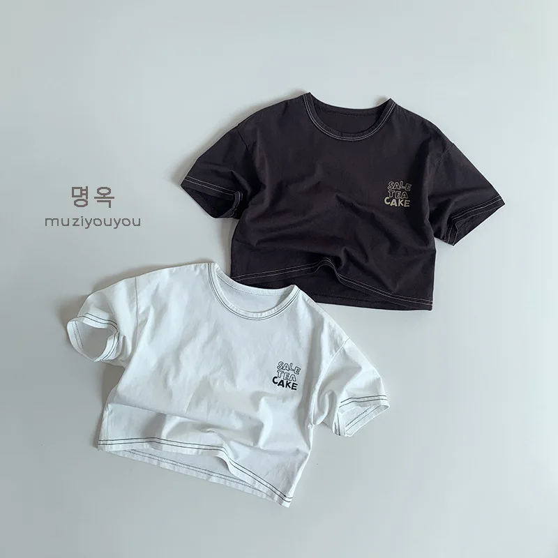 2025 Summer New Children Short Sleeve T Shirts Fashion Girl Letter Print T Shirts Kids Boys Casual Tops Baby Tee Infant Clothes 4 S89afea8b54d44cc68d141777b8e2b158q