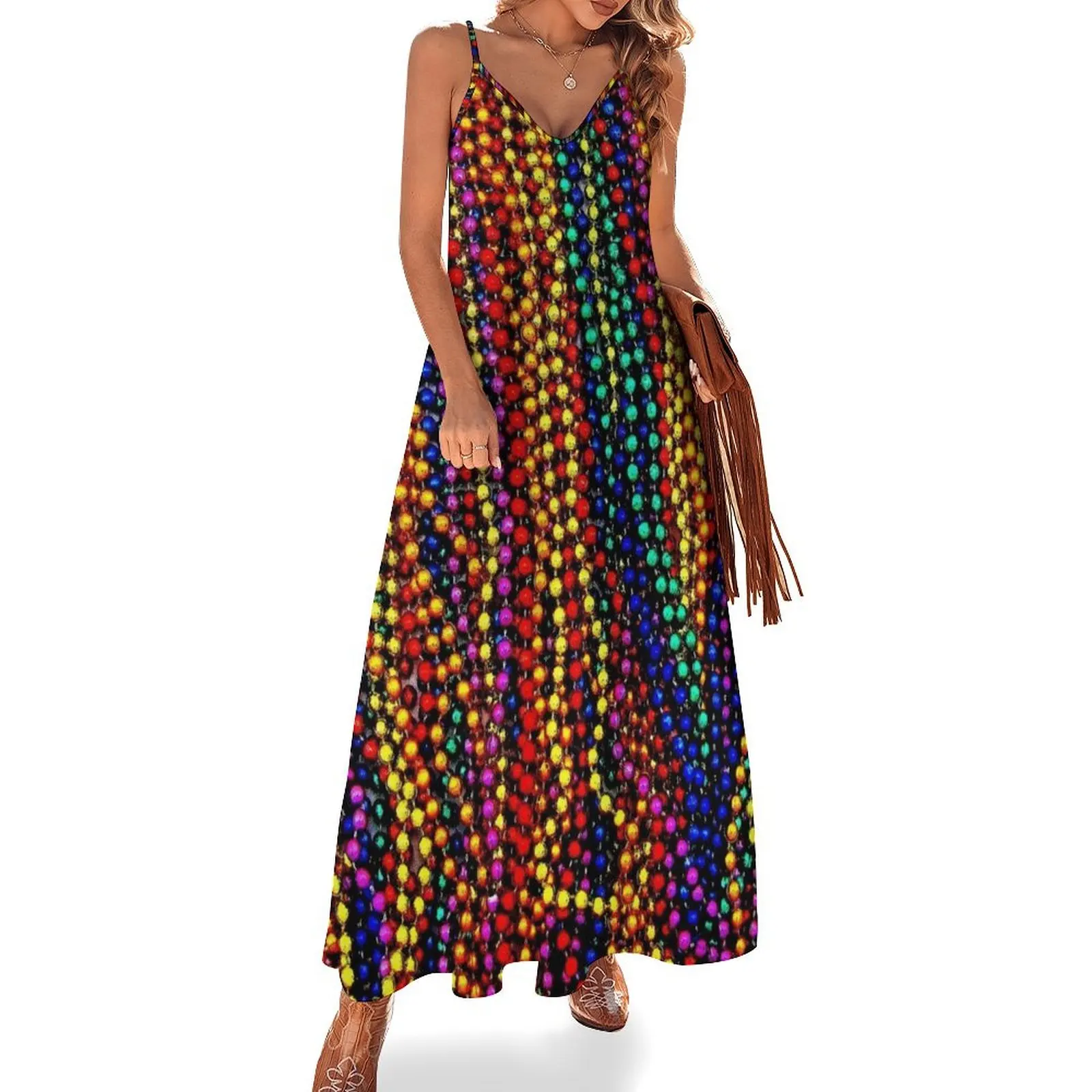 MARDI GRAS :Colorful Beads Print Sleeveless Dress birthday dress summer women's dress 2024
MARDI GRAS :Colorful Beads Print Sleeveless Dress birthday dress summer women's dress 2024