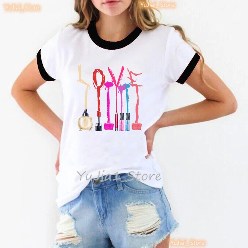 

Love Fingernail Nail Letter Print Tshirt 90s Clothes Female T Women Top Short Sleeve Fashion Tshirt Summer Graphic T-Shirts