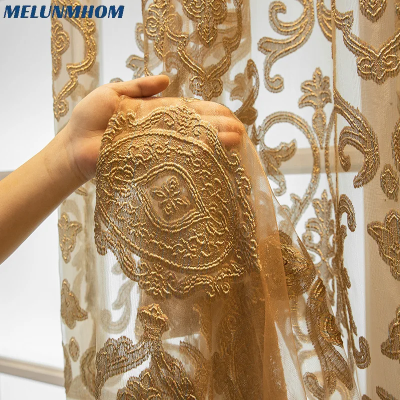 Роскошные европейские шторы для виллы, высококачественные жаккардовые занавески на окна, гостиной, спальни, из коричневого тюля, балдахин 
Роскошные европейские шторы для виллы, высококачественные жаккардовые занавески на окна, гостиной, спальни, из коричневого тюля, балдахин