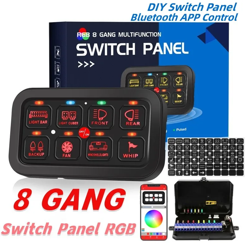 Universal RGB 8 Gangs On-Off Control Switch Panel LED Light Background Slim Electronic Relay System APP Control Switch Panel
Universal RGB 8 Gangs On-Off Control Switch Panel LED Light Background Slim Electronic Relay System APP Control Switch Panel