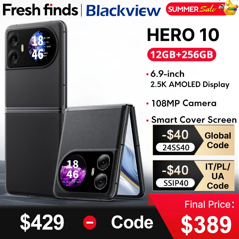 World Premiere Blackview HERO 10 Smartphone 6.9 inch AMOLED Folding Display 12GB 256GB MTK Helio G99 108MP Camera 45W Charging
World Premiere Blackview HERO 10 Smartphone 6.9 inch AMOLED Folding Display 12GB 256GB MTK Helio G99 108MP Camera 45W Charging