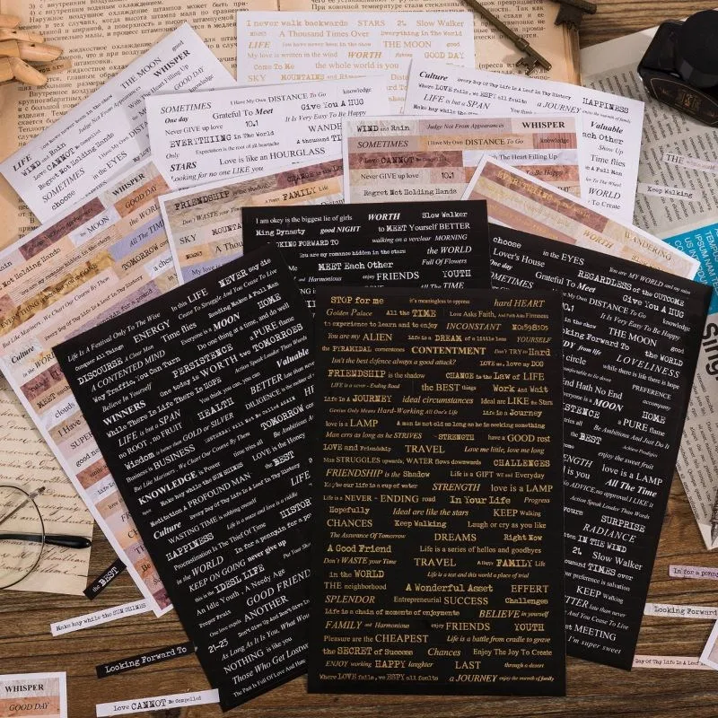 4 Pcs Washi Stickers Vintage Words Washi Paper Tearable Notes Sticker Decals For DIY Craft Journaling Scrapbooking
4 Pcs Washi Stickers Vintage Words Washi Paper Tearable Notes Sticker Decals For DIY Craft Journaling Scrapbooking