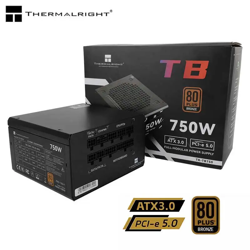 

Thermalright TR-TB750 ATX 80PLUS Bronze Card Chassis Computer Power Supply, ATX3.0/PCI-E5.0 (850/750W)/Full Module/Active Power