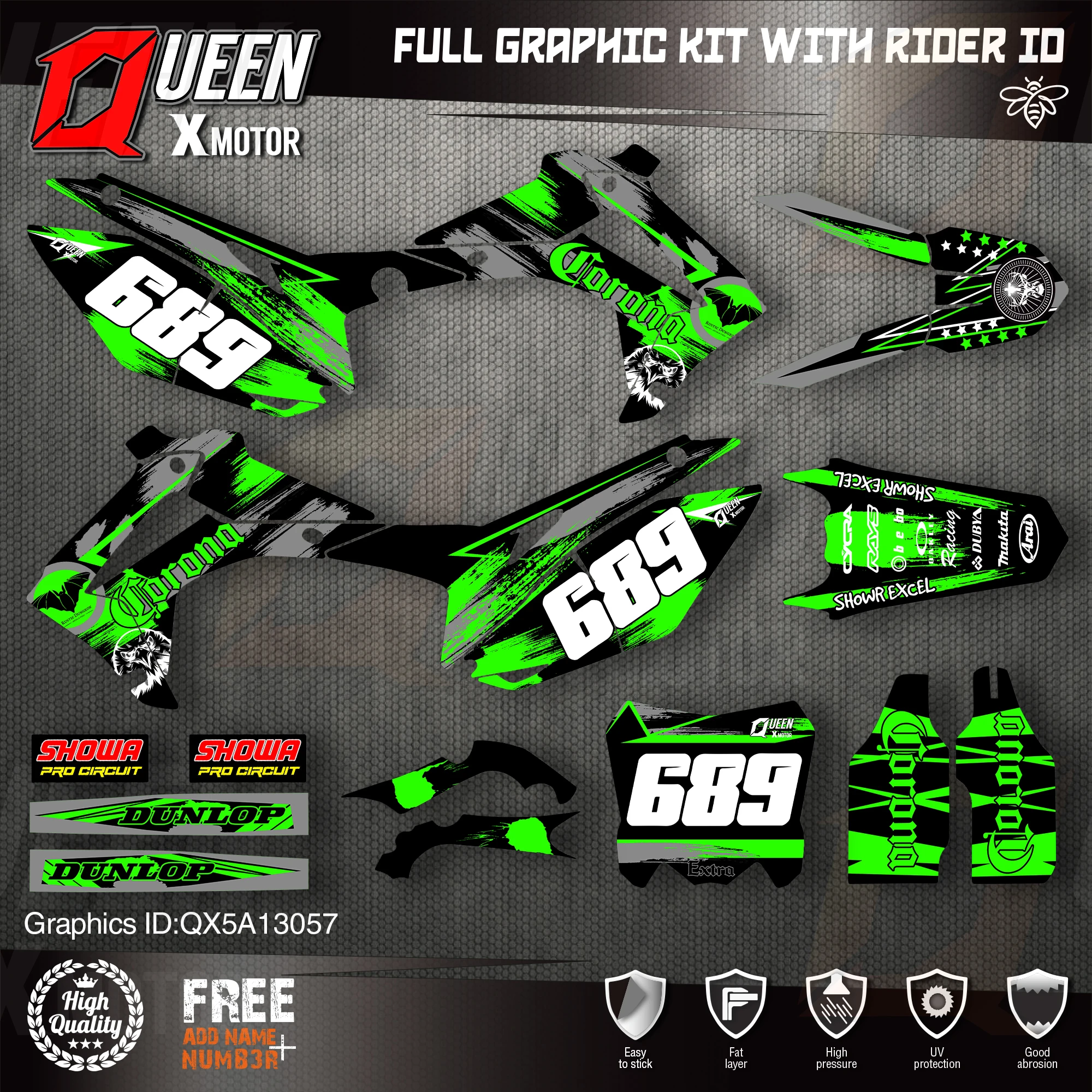 QUEEN X MOTOR Custom Team Graphics Backgrounds Decals Stickers Kit For HONDA 2014-2017 CRF250R 2013-2016 CRF450R 057
QUEEN X MOTOR Custom Team Graphics Backgrounds Decals Stickers Kit For HONDA 2014-2017 CRF250R 2013-2016 CRF450R 057