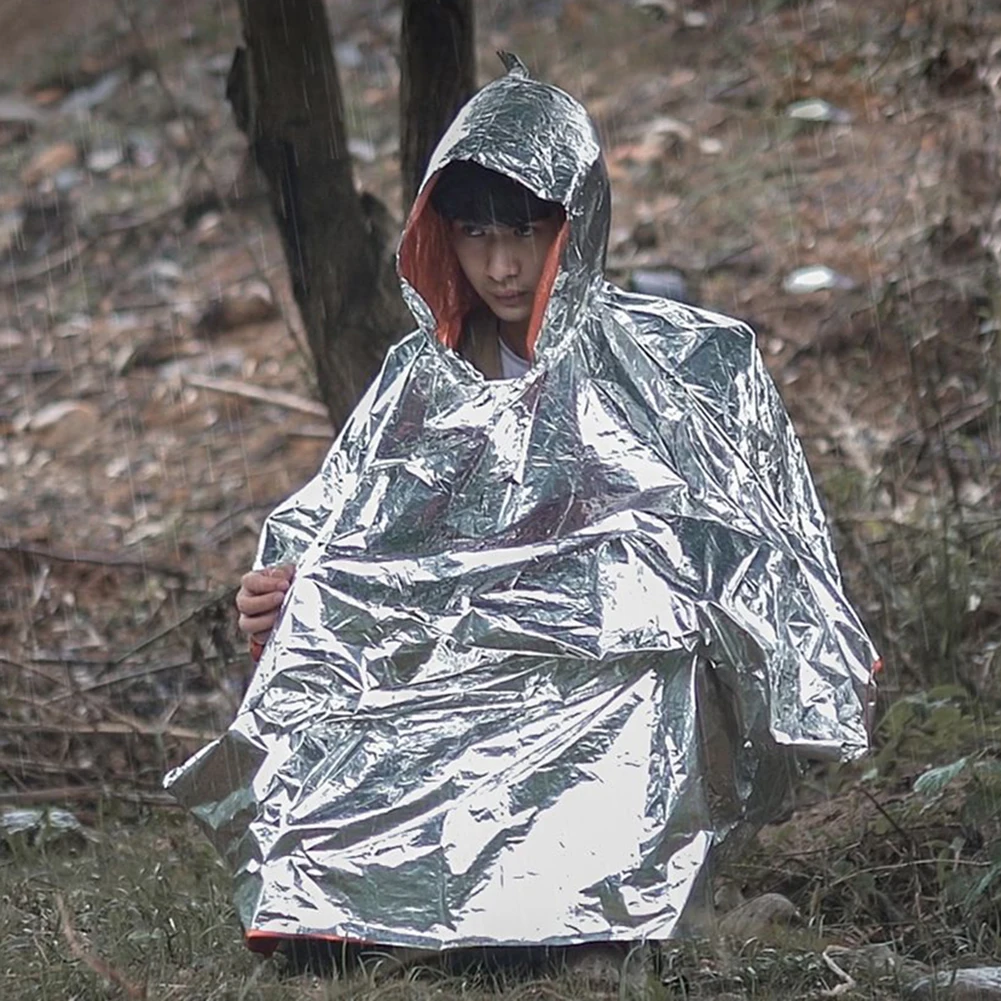 Rainwear Raincoat 130x100cm Cold Cycling Disaster Exploration For Camping Insulation Poncho Orange & Silve New
Rainwear Raincoat 130x100cm Cold Cycling Disaster Exploration For Camping Insulation Poncho Orange & Silve New