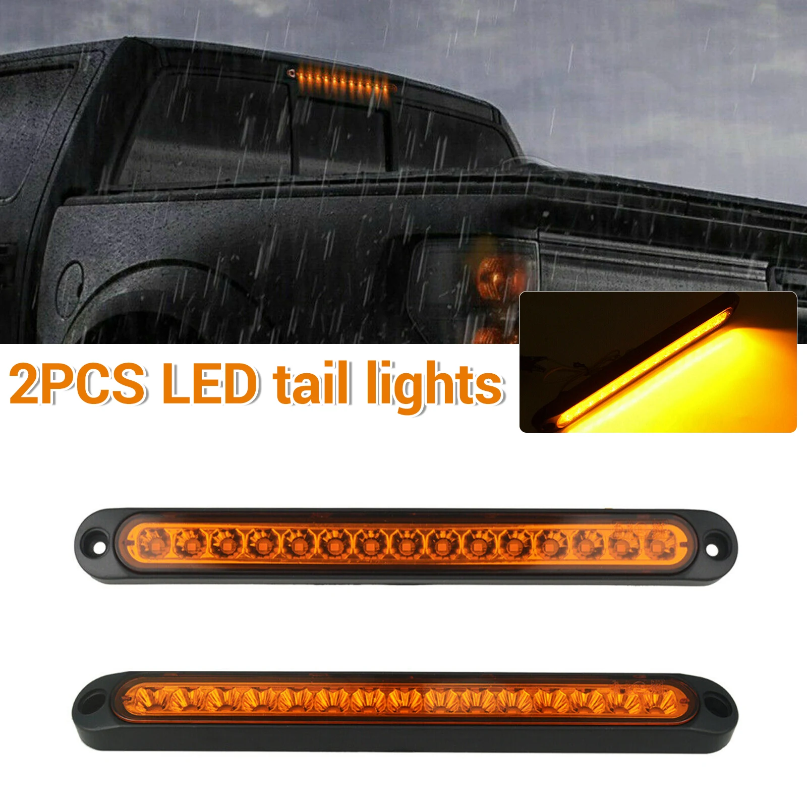 Universal 2 Pcs Amber Ultra-slimline 15LED Car Truck DRL Light Brake Rear Turn Signal Stop Tail Strip High Mount Brake Light Bar
Universal 2 Pcs Amber Ultra-slimline 15LED Car Truck DRL Light Brake Rear Turn Signal Stop Tail Strip High Mount Brake Light Bar