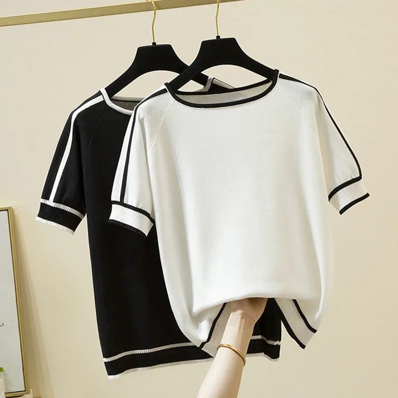 Camisetas Mujer НОВАЯ тонкая трикотажная футболка женские летние топы с коротким рукавом женская одежда полосатая модная футболка женская футболка
Camisetas Mujer НОВАЯ тонкая трикотажная футболка женские летние топы с коротким рукавом женская одежда полосатая модная футболка женская футболка