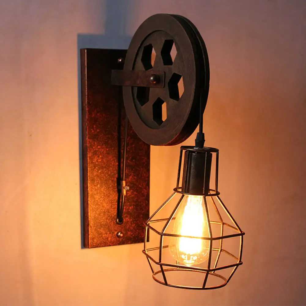 

Retro Wall Lamp Vintage LED Wall Light Industrial Shade Fixture Iron Loft Cafe Bar Adjustable Sconce Lights Wandlamp Decoration