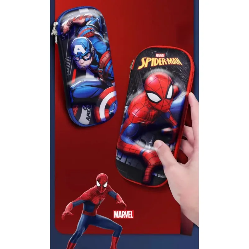 

Marvel Spider Man 3D Pencil Box Anime Action Figure Iron Man Captain America Cartoon Kid Toy Pencil Boxes Children Birthday Gift