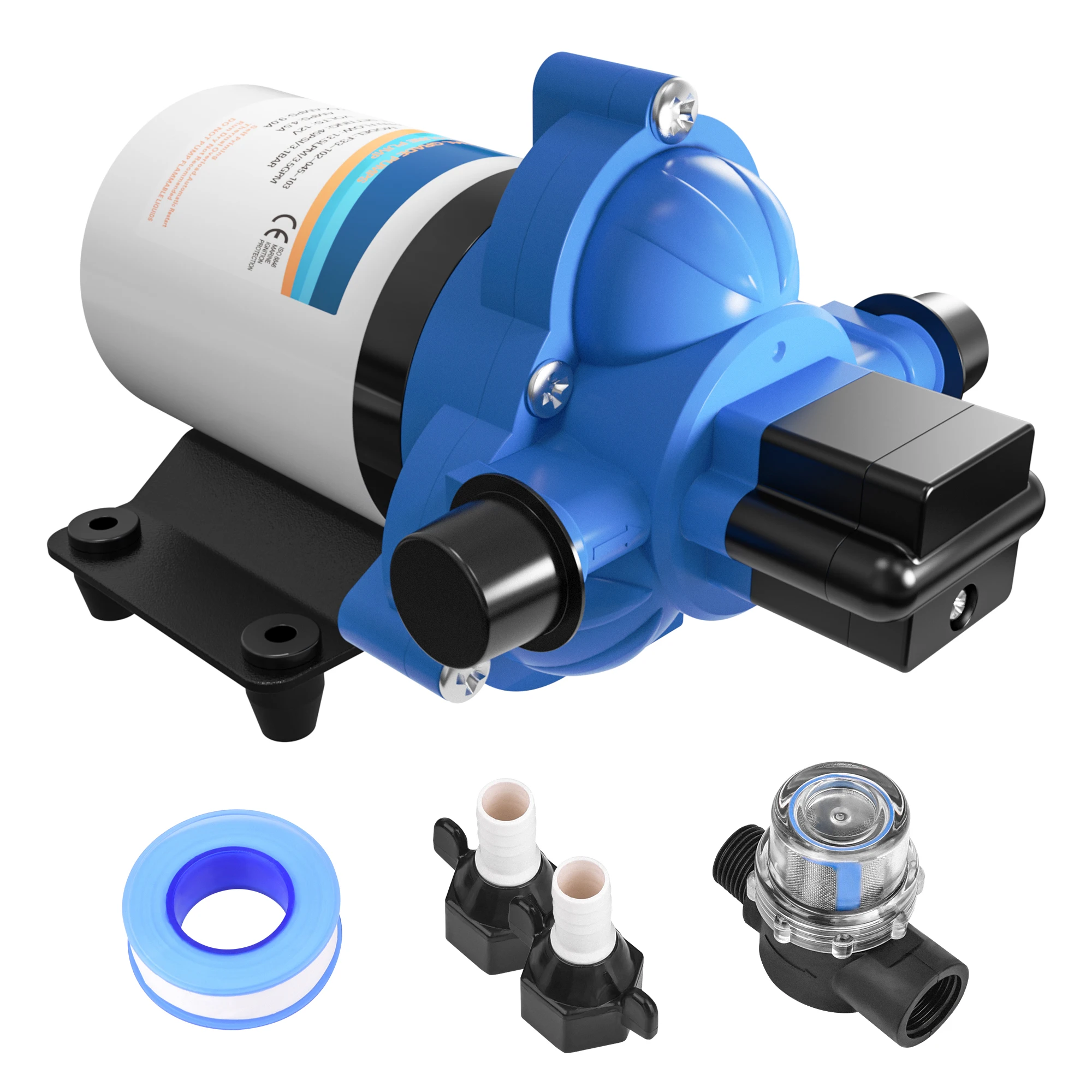 12V Water Diaphragm Pump 3.5GPM 45PSI On Demand Self-priming Fresh Water Pressure Pump for RV Camper Garden Sprinkler Faucet
12V Water Diaphragm Pump 3.5GPM 45PSI On Demand Self-priming Fresh Water Pressure Pump for RV Camper Garden Sprinkler Faucet
