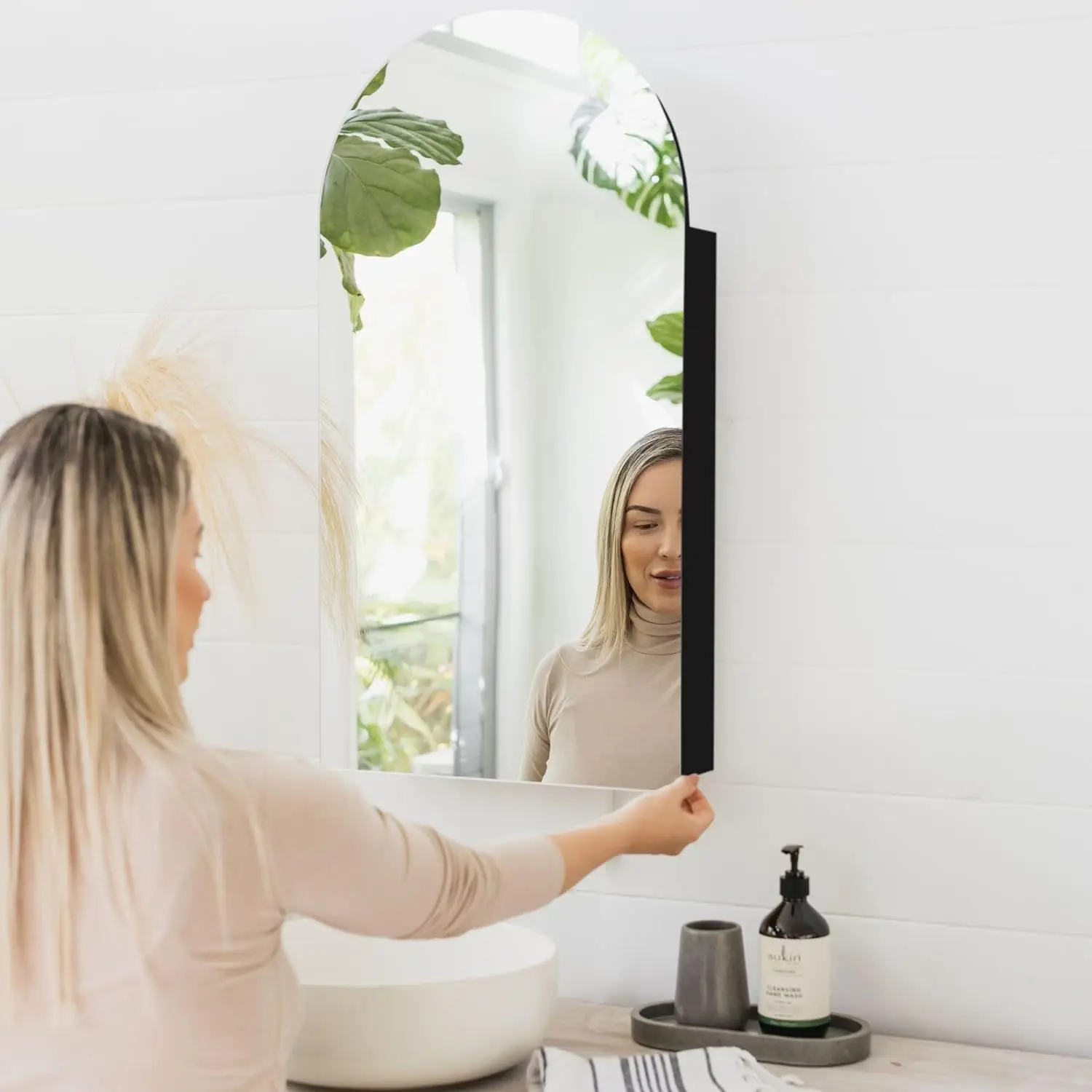 Arched Medicine Cabinet With Mirror For Bathroom Wall, Surface Mount Or Recessed Medicine Cabinet With Mirror -17" x 32", Large
Arched Medicine Cabinet With Mirror For Bathroom Wall, Surface Mount Or Recessed Medicine Cabinet With Mirror -17" x 32", Large