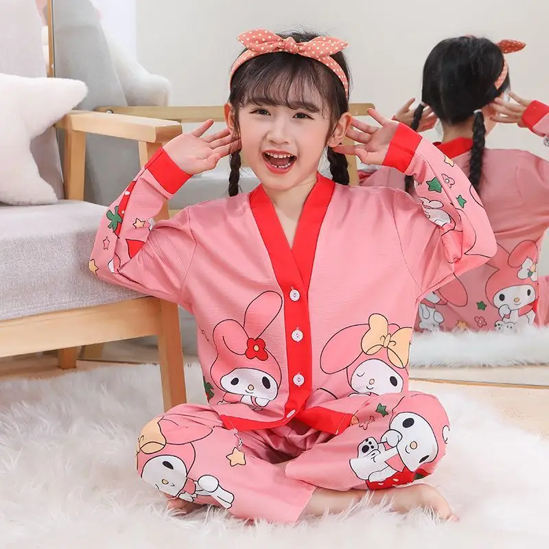 Autumn My Melody Kuromi Kawaii Anime Sanrio Long-Sleeved Pajamas Cute Cartoon Cinnamoroll Baby Home Wear Cloth Lovely Kids Toys
Autumn My Melody Kuromi Kawaii Anime Sanrio Long-Sleeved Pajamas Cute Cartoon Cinnamoroll Baby Home Wear Cloth Lovely Kids Toys