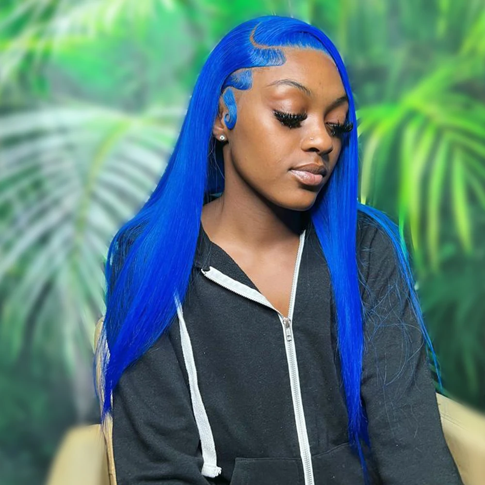 Transparent 13x4 13x6 Lace Frontal Wig Blue Color Straight Human Hair Wig For Women Remy Preplucked T Part Lace Wigs 250 Density
Transparent 13x4 13x6 Lace Frontal Wig Blue Color Straight Human Hair Wig For Women Remy Preplucked T Part Lace Wigs 250 Density