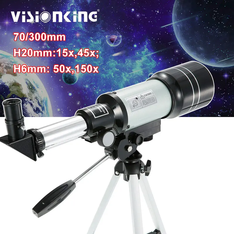 Visionking 70300 Refractor Astronomical Telescope 150X Space Sky Moon Observation Monocular Astronomy Scope With Trpod
Visionking 70300 Refractor Astronomical Telescope 150X Space Sky Moon Observation Monocular Astronomy Scope With Trpod