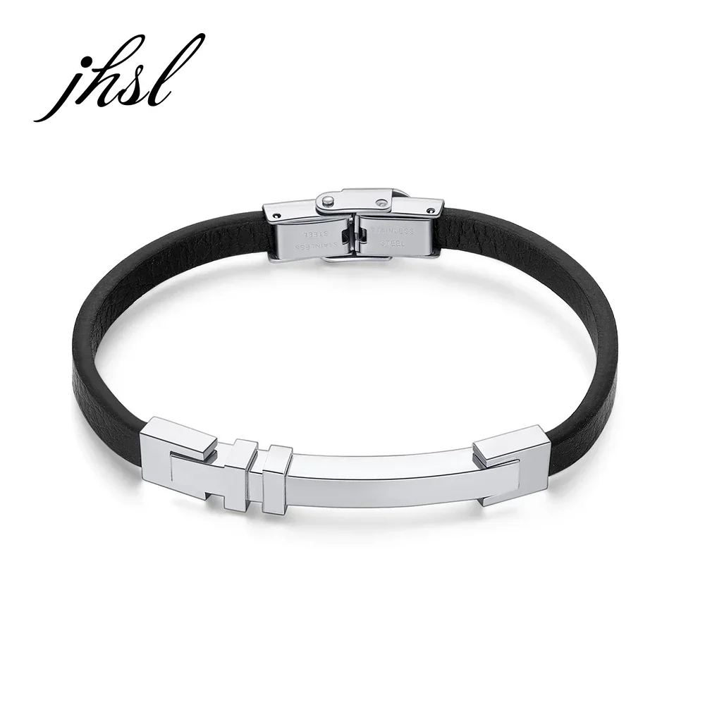 JHSL Brand New Male Men Thin Statement Bracelets Bangles Stainless Steel Black Fiber Synthetic Leather Fashion Jewelry
JHSL Brand New Male Men Thin Statement Bracelets Bangles Stainless Steel Black Fiber Synthetic Leather Fashion Jewelry