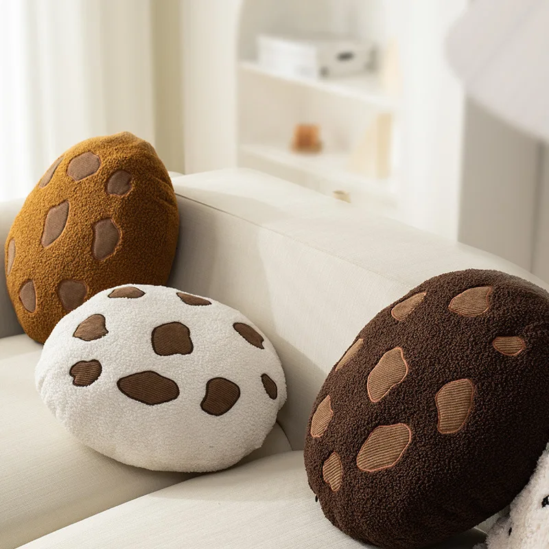 

Bubble Kiss Cute Cartoon Cookie Seat Cushion Home Living Room Decor Chocolate Round Throw Pillow for Sofa Office Chair Pillows