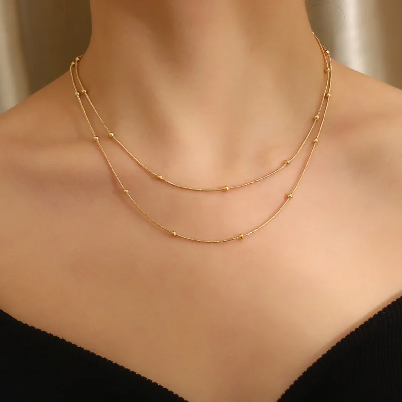 Fashion Charm Bean Pendant Necklace for Women Creative Double layered Collarbone Chain Stainless Steel Necklace Jewelry Gift
Fashion Charm Bean Pendant Necklace for Women Creative Double layered Collarbone Chain Stainless Steel Necklace Jewelry Gift