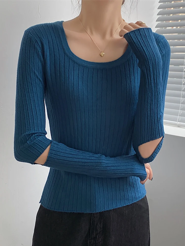 New Hole Long Sleeve Top Knitted Sweater Women Square Collar Sweaters 2022 Autumn Korean Style Clothes Pullover Sueters De Mujer
New Hole Long Sleeve Top Knitted Sweater Women Square Collar Sweaters 2022 Autumn Korean Style Clothes Pullover Sueters De Mujer
