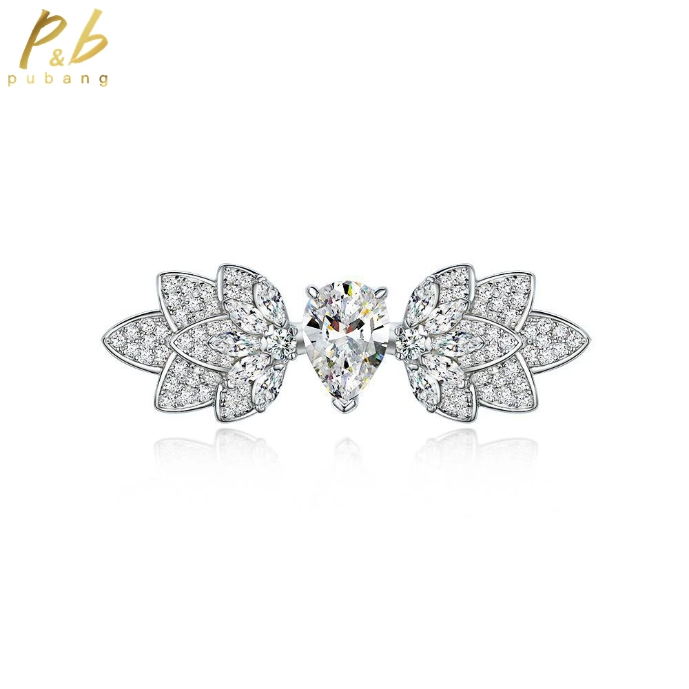 

PuBang Fine Jewelry 925 Sterling Silver Sparkling Cocktail Diamond Ring Created Moissanite for Women Anniversary Gifts Wholesale