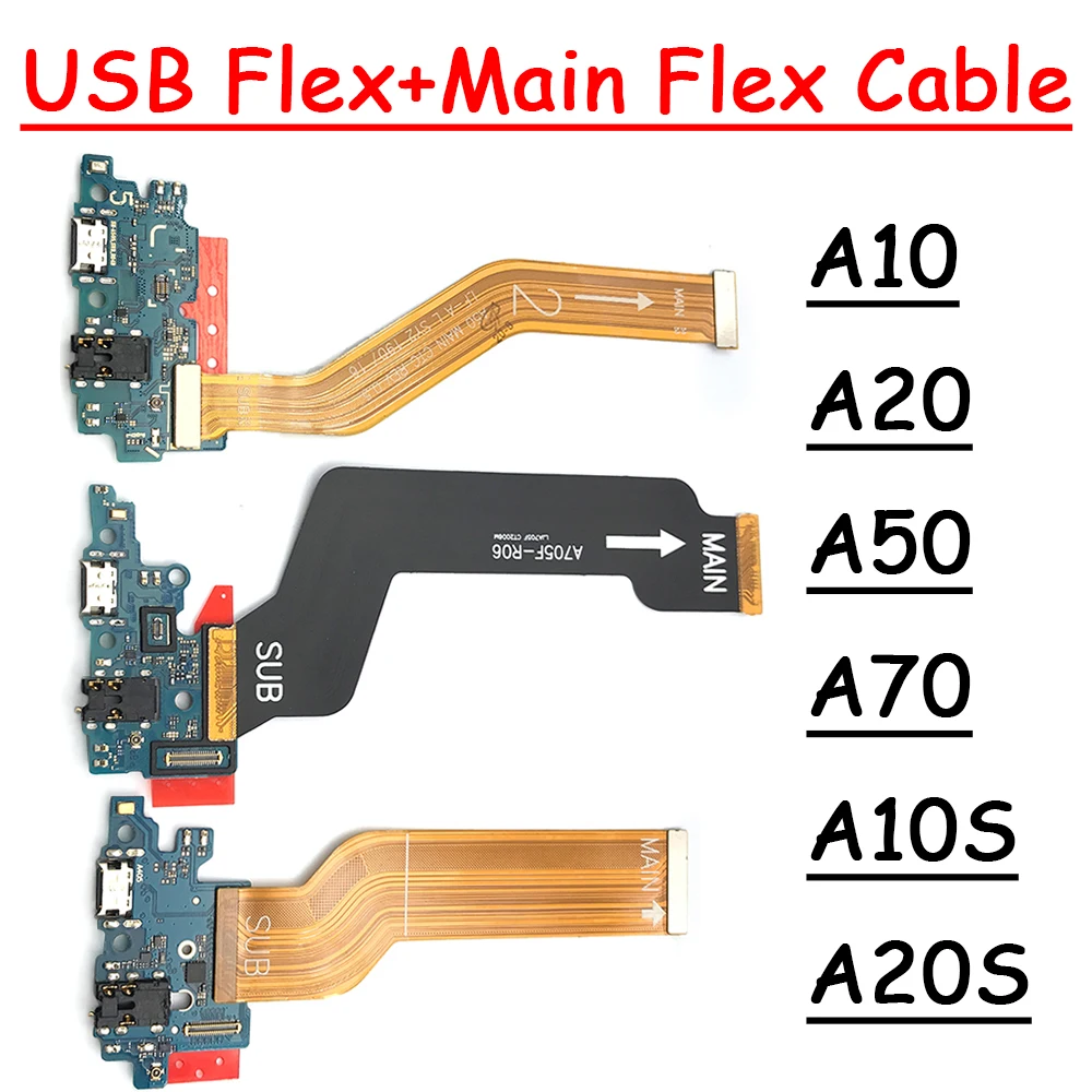 

10Pcs NEW For Samsung A10 A20 A30 A40 A50 A70 A10S A20S A30S A50S A31 USB Charging Port Connector Board + Mainboard Flex Cable