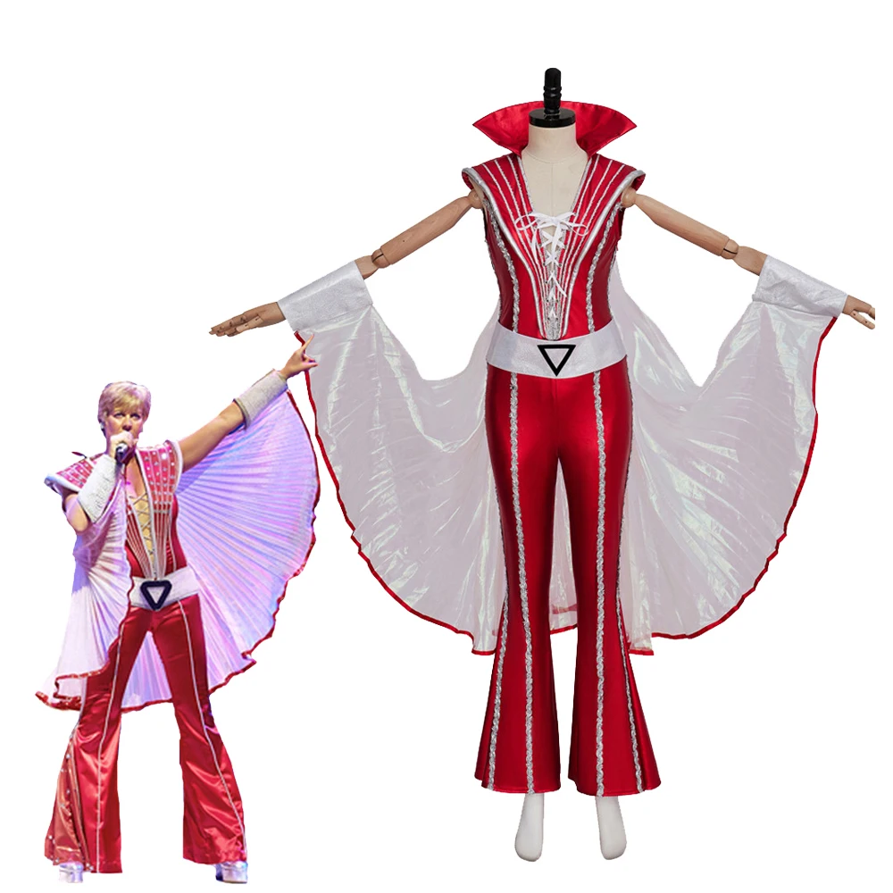 

Mamma Mia Cosplay Costume Red Suit Performance Stage Disco Jumpsuit Abba Musical Theat Costume Women's Deluxe Dance Outfit