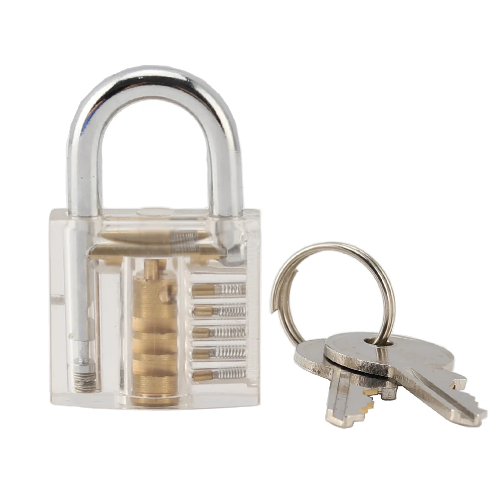 

LG003 Mini Practice View Padlock Locksmith Transparent Locks Pick Visible Cutaway Hasps Training Skill For Furniture Hardware
