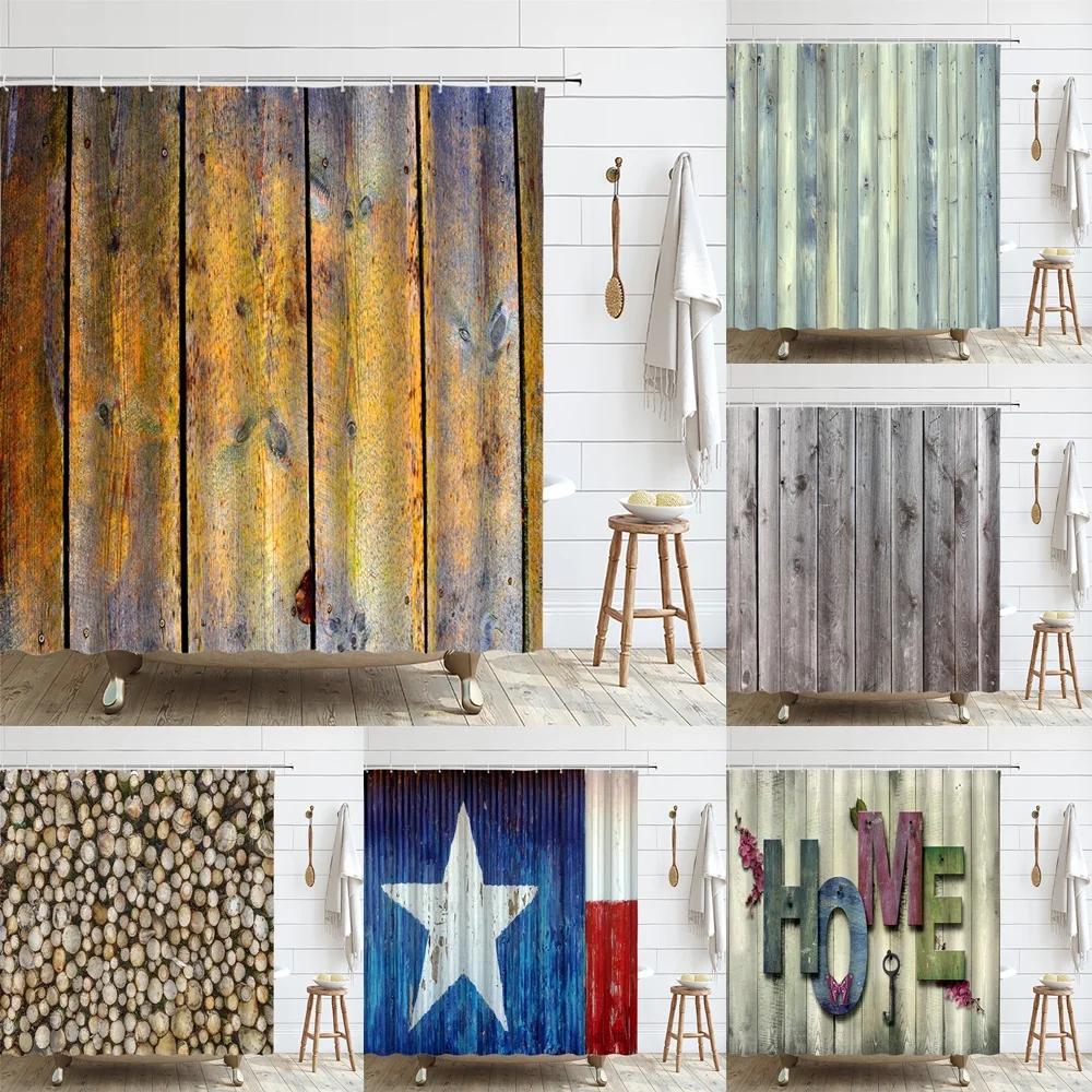 Custom Old Wood Shower Curtain Waterproof Fabric Country Farmhouse Vintage Barn Door Wooden Plank Bathroom Curtains With Hooks
Custom Old Wood Shower Curtain Waterproof Fabric Country Farmhouse Vintage Barn Door Wooden Plank Bathroom Curtains With Hooks