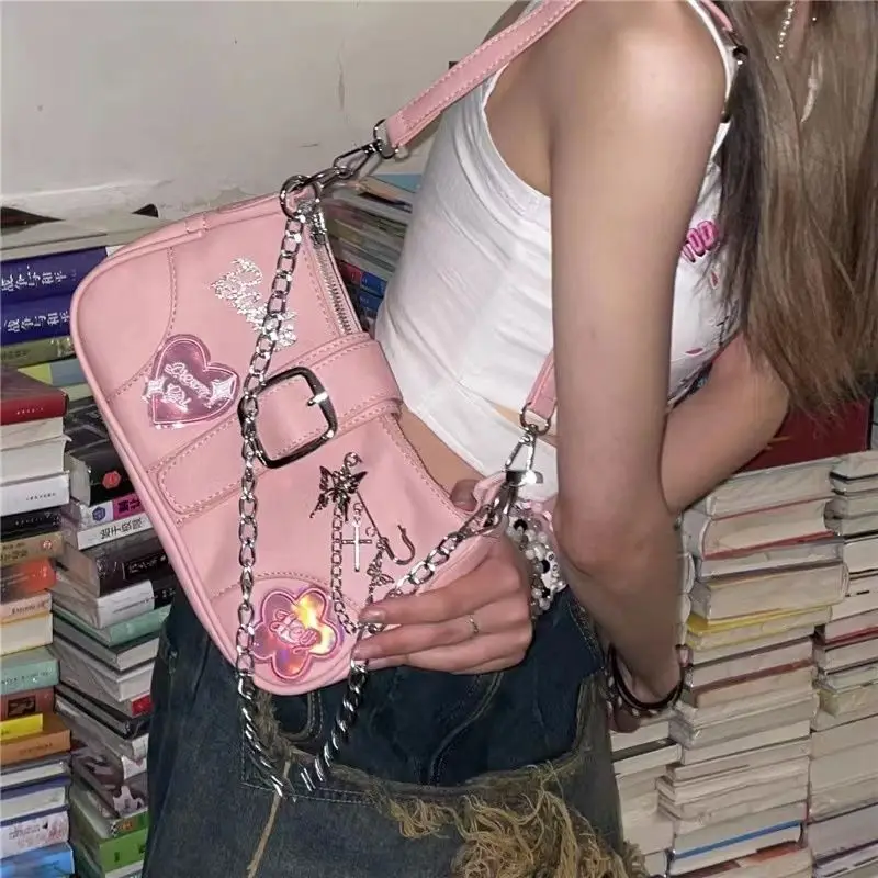 HAEX Y2K Women Underarm Shoulder Bags Fashion New Trend Subculture Bolso Mujer Patchwork Chains Individuality E Girl Handbags
HAEX Y2K Women Underarm Shoulder Bags Fashion New Trend Subculture Bolso Mujer Patchwork Chains Individuality E Girl Handbags