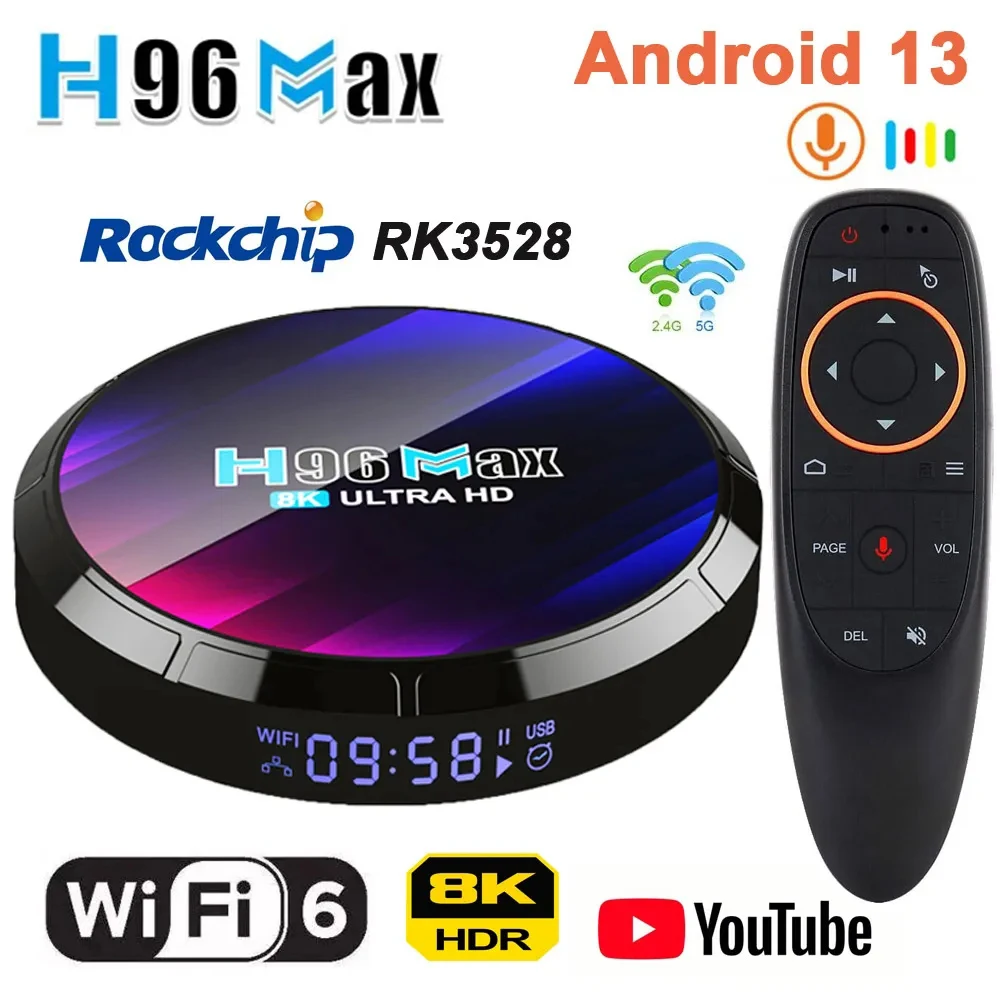 H96 Max Smart TV Box Android 13 4GB 128GB Quad Core Cortex A53 Support 8K 4K Video Wifi Google Voice Media Player Set Top Box
H96 Max Smart TV Box Android 13 4GB 128GB Quad Core Cortex A53 Support 8K 4K Video Wifi Google Voice Media Player Set Top Box