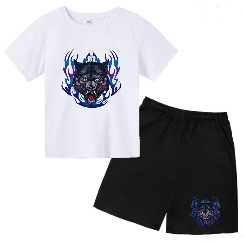 Children's Cute T-shirt Clothing Cartoon Animal Wolf O-neck Top+shorts 2P Boy/girl Baby Street Trend Charming Casual Sports Set
Children's Cute T-shirt Clothing Cartoon Animal Wolf O-neck Top+shorts 2P Boy/girl Baby Street Trend Charming Casual Sports Set
