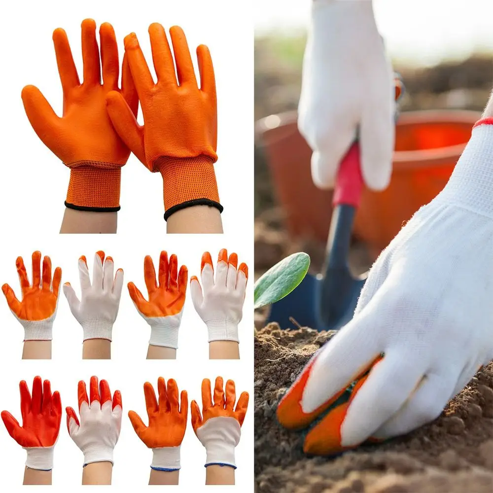 

13 Needles Working Gloves Tool Wear Resistant Thickening Anti Cutting Gloves Durable Orange Nitrile Coated Glove