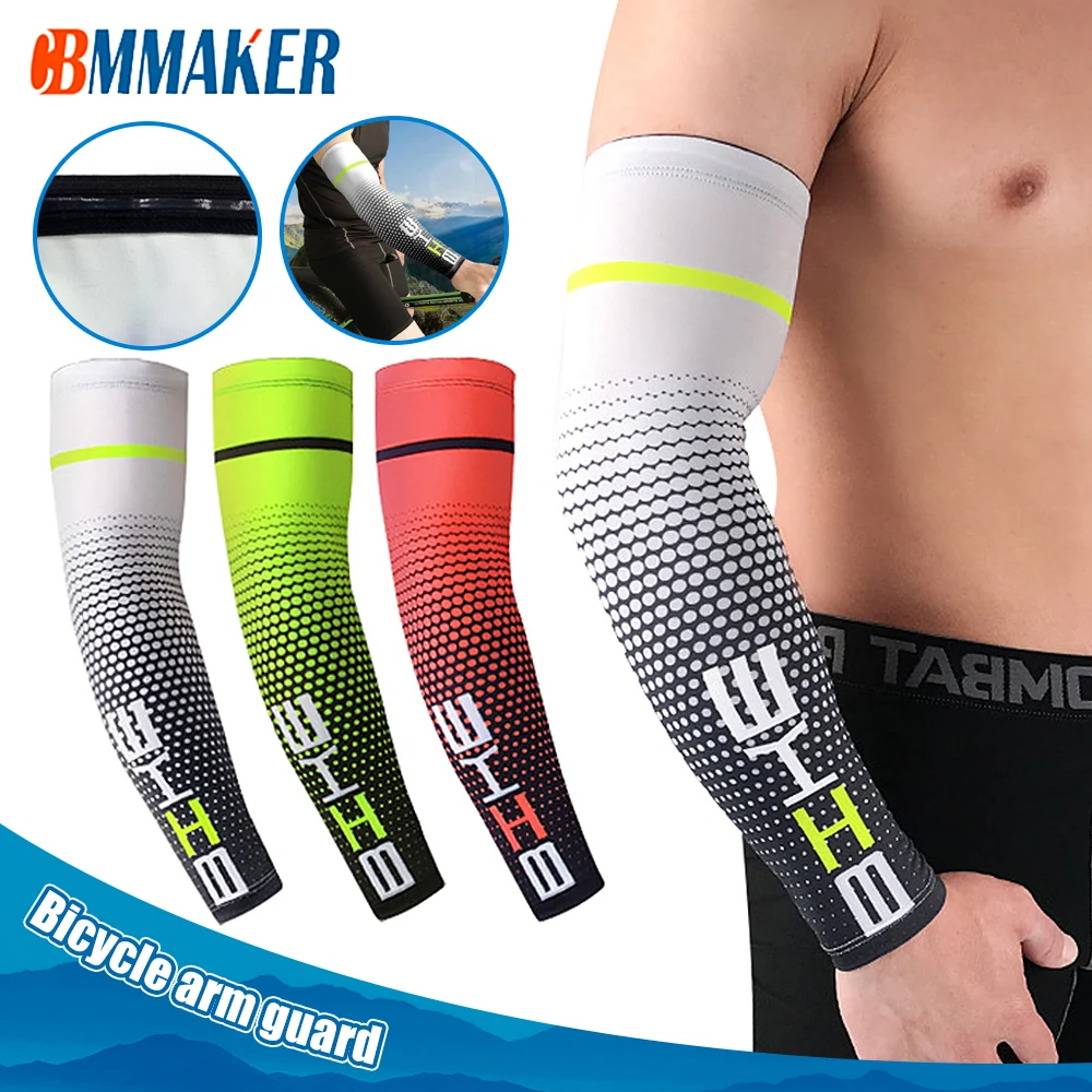 

1/2 Pcs Cool Men Sport Cycling Running Bicycle UV Sun Protection Cuff Cover Protective Arm Sleeve Bike Arm Warmers Sleeves