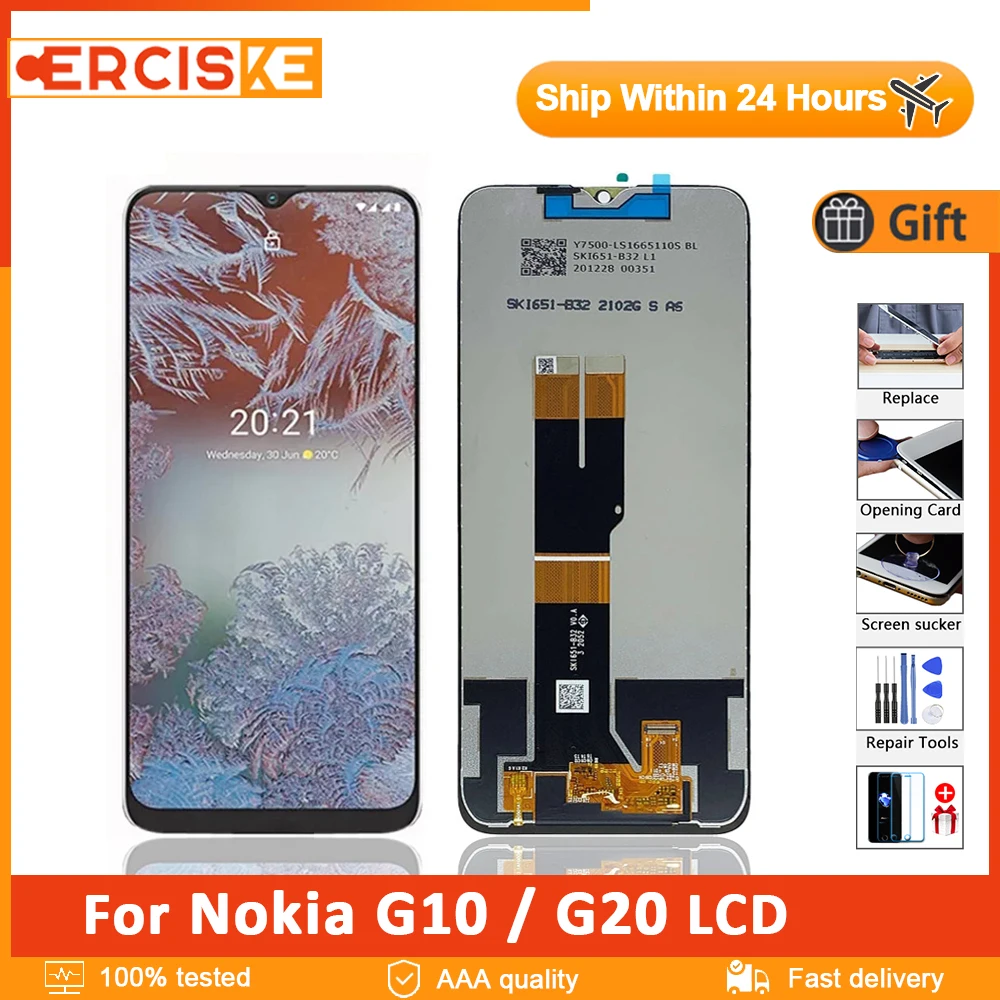 Original 6.52" Display For Nokia G10 G20 LCD Display Touch Screen Digitizer Assembly For G10 TA-1334 TA-1351 TA-1346 TA-1338
Original 6.52" Display For Nokia G10 G20 LCD Display Touch Screen Digitizer Assembly For G10 TA-1334 TA-1351 TA-1346 TA-1338