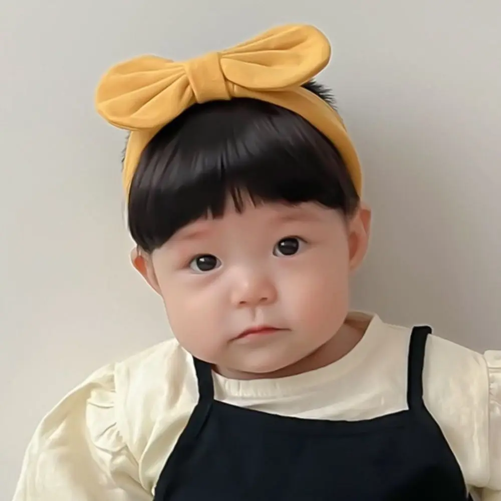 

Kids Photography Props Synthetic Toddler Neat Bang Newborn Baby Headwear Baby Bowknot Headband Wig Princess Wig Headband