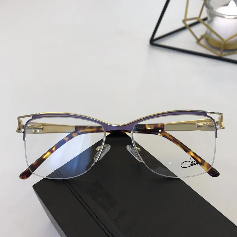 

Newest Brand Women Men Sunglasses Luxury Designer Business Semi-Rimless Retro UV400 Clear Lens For Unisex Eyeglasses CAZAL 1234