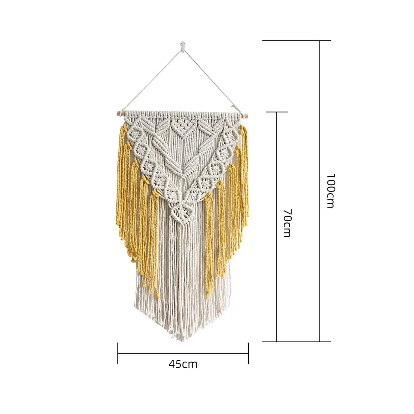 

Macrame Wall Hanging, Handmade Woven Tapestry, Boho Braided Tassel Macrame Wall