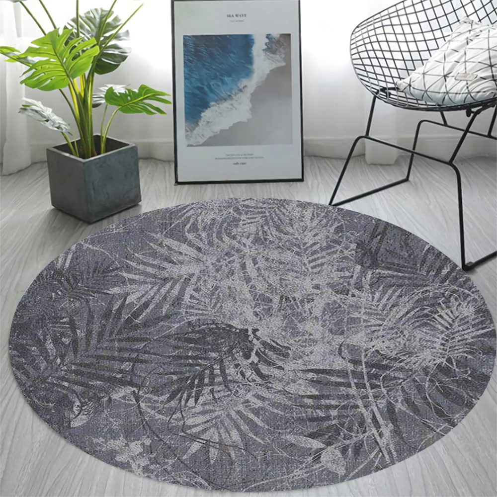 

CLOOCL Fashion Flannel Round Carpets Nordic Fern 3D Print Round Area Rugs for Living Room Bedroom Non-slip Floor Mat Home Decor