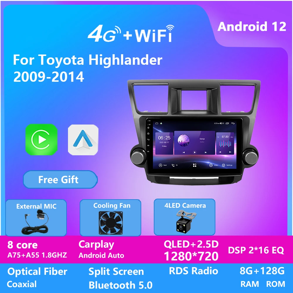 Double Din Dashboard Car Radio Multimedia Android Head Unit for TOYOTA HIGHLANDER 2009-2014
Double Din Dashboard Car Radio Multimedia Android Head Unit for TOYOTA HIGHLANDER 2009-2014