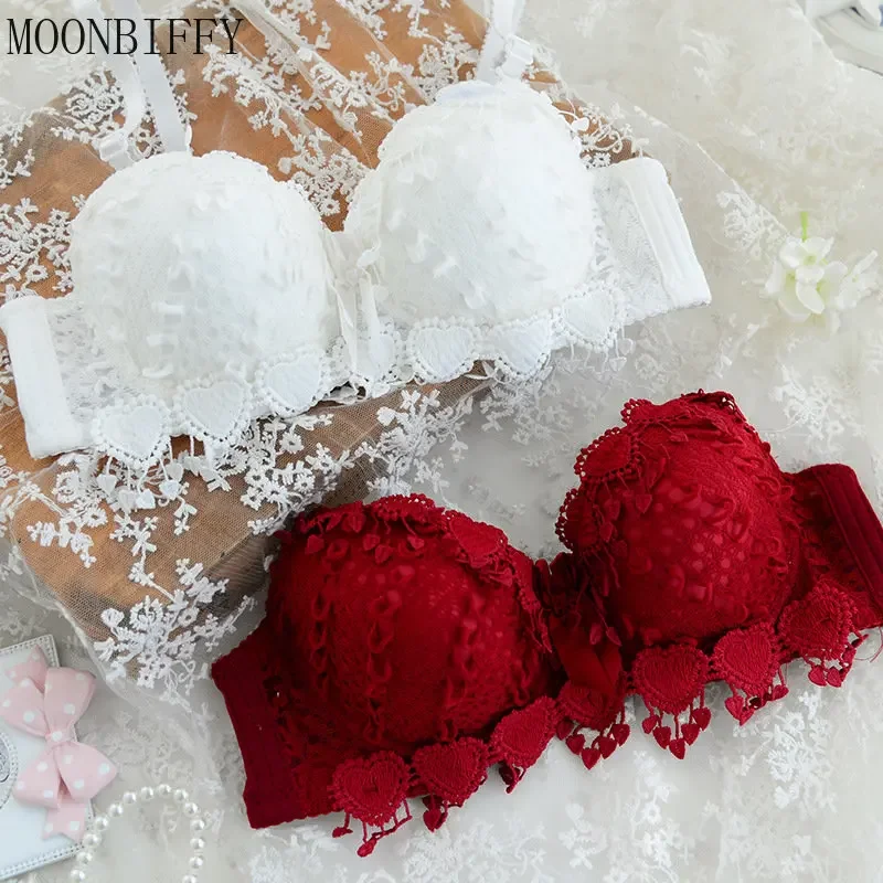 Floral Heart Lace Bra Comfort Fit Underwear Straps Bra Sexy Women 3/4 Cup Bras Female Brassiere Padded Bra Without Rims
Floral Heart Lace Bra Comfort Fit Underwear Straps Bra Sexy Women 3/4 Cup Bras Female Brassiere Padded Bra Without Rims