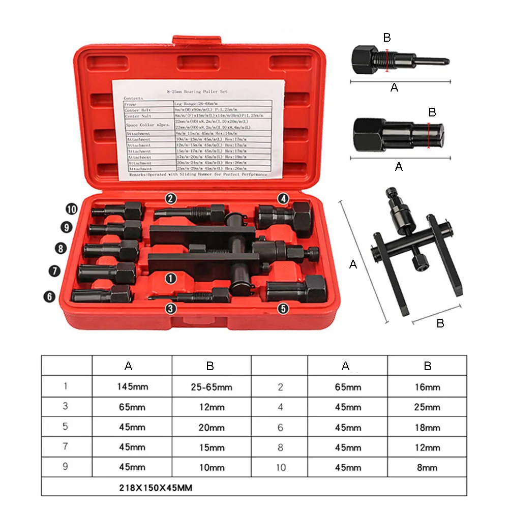 10Pcs Bearing Puller Set Motorcycle Bearing Removal Tool Puller With Box Set For Disassembly Bearing And Gear In Automobile
10Pcs Bearing Puller Set Motorcycle Bearing Removal Tool Puller With Box Set For Disassembly Bearing And Gear In Automobile