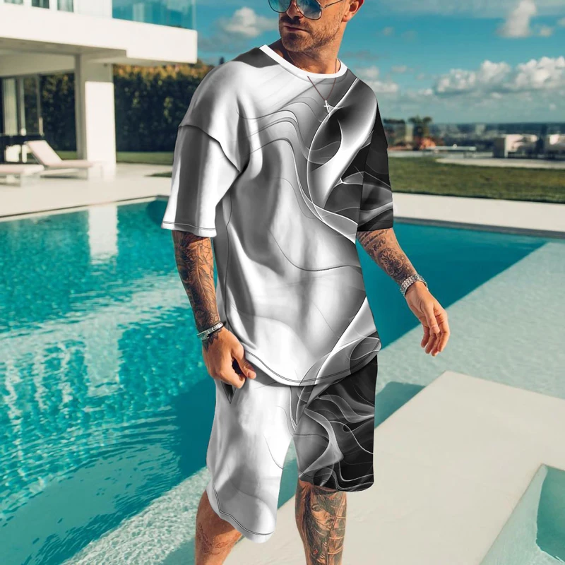 2023 Men's Outfit Summer Short Sleeve T Shirt Set Fashion 2 Piece Streetwear 3D Printed Sports Beach Shorts Sportswear Men's
2023 Men's Outfit Summer Short Sleeve T Shirt Set Fashion 2 Piece Streetwear 3D Printed Sports Beach Shorts Sportswear Men's