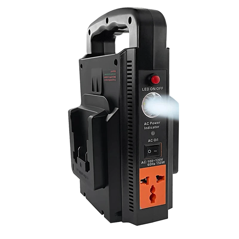 150W Portable Power Supply Inverter Component For 18V Lithium Battery, 2-Channel Power Generator USB Power Station US Plug
150W Portable Power Supply Inverter Component For 18V Lithium Battery, 2-Channel Power Generator USB Power Station US Plug