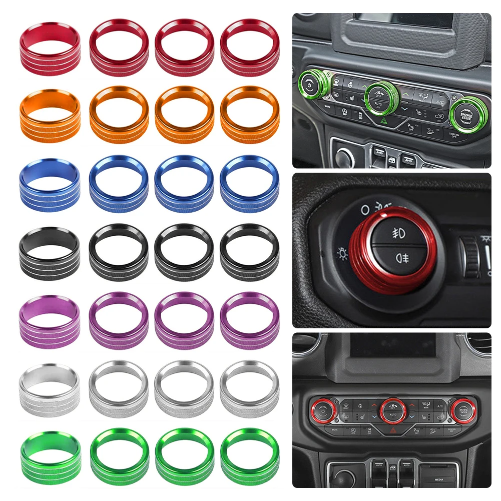 4Pcs/Set Car Air Conditioner Switch Knob Ring Cover Decoration Trim For Jeep Wrangler JL 2018 2019 2020 2021 2022 CNC Aluminum
4Pcs/Set Car Air Conditioner Switch Knob Ring Cover Decoration Trim For Jeep Wrangler JL 2018 2019 2020 2021 2022 CNC Aluminum