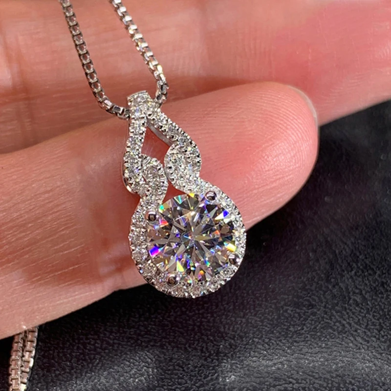 D Color Moissanite Infinity Pendant Necklace Women Real 925 Sterling Silver Engagement Luxury Gourd Shape Jewelry GRA 3 Mallzona S89e7adbfdbef44f8b6b5b60433b375ecq D Color Moissanite Infinity Pendant Necklace Women Real 925 Sterling Silver Engagement Luxury Gourd Shape Jewelry GRA Mallzona