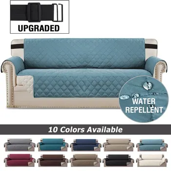 방수 격자 무늬 원단 소파 커버, 미끄럼 방지 소파 안락 의자 커버, 럭셔리 접이식 거실 소파 슬립 커버, 1, 2, 3/4 좌석 상품 이미지